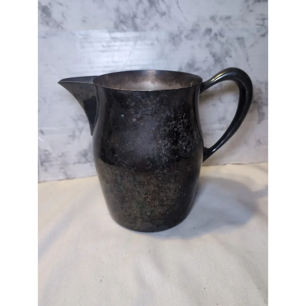 Vintage Sheridan Silver On Copper Paul Revere Style Water Pitcher With Ice Lip